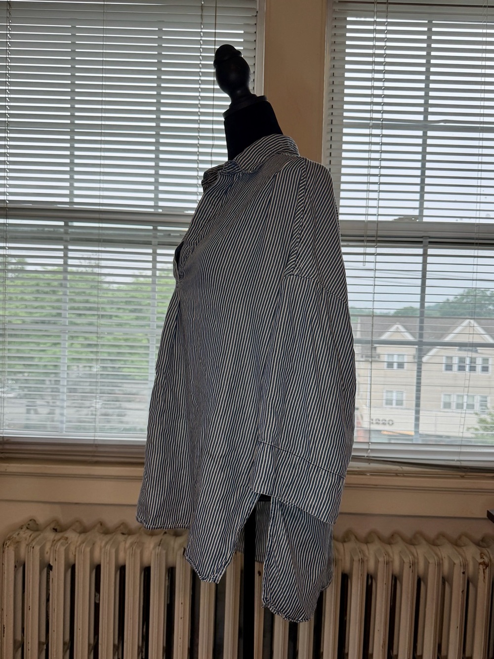 French Connection Blue and White Striped Top